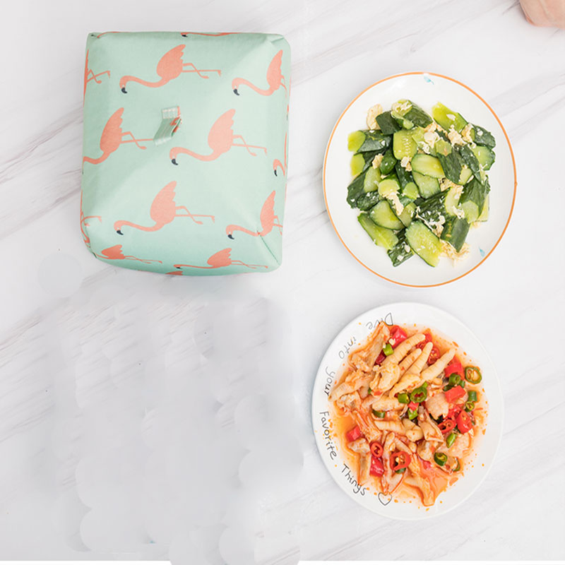 Foldable Dust-Proof Meal Cover With Flamingo print - Small