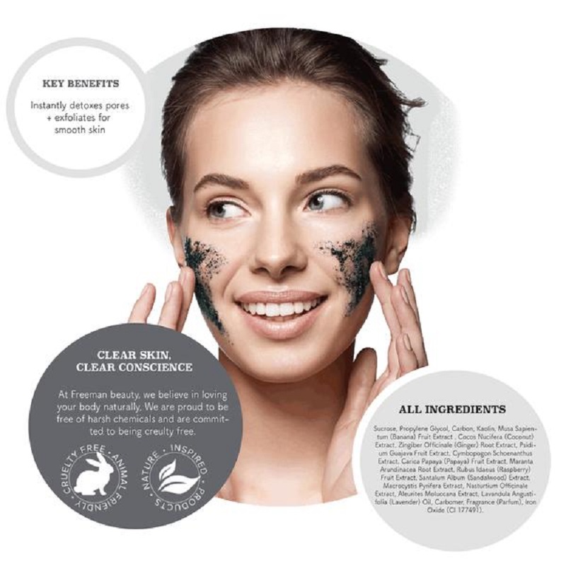 Freeman Polishing Charcoal Black Sugar Gel Mask Facial Scrub 175ml