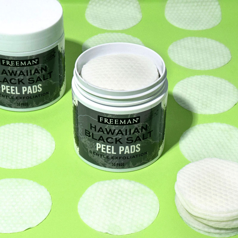 Freeman Gentle Exfoliating Hawaiian Black Salt Peel Pads - 50 Pads