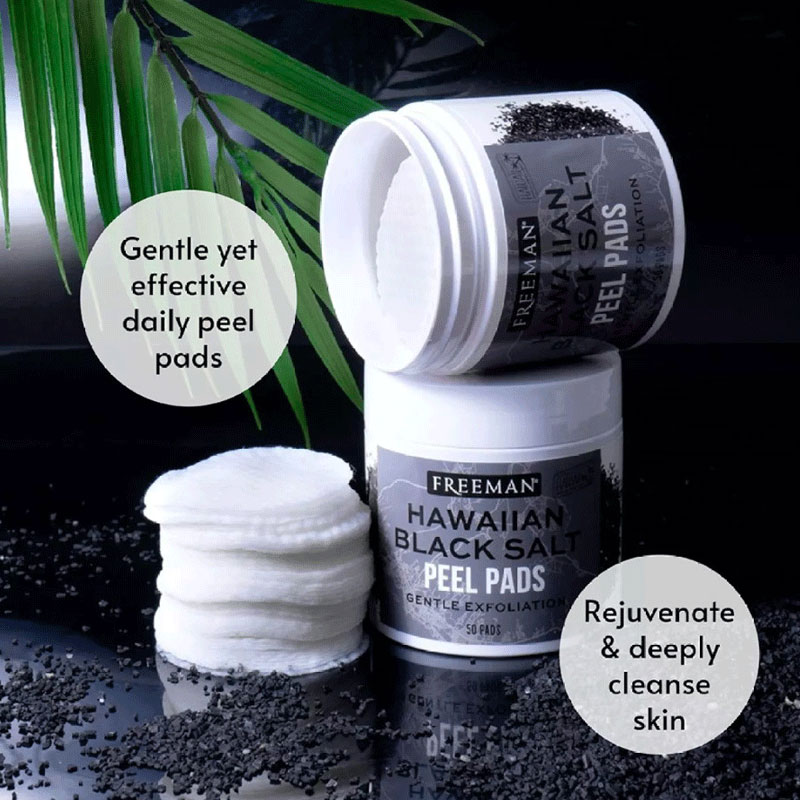 Freeman Gentle Exfoliating Hawaiian Black Salt Peel Pads - 50 Pads