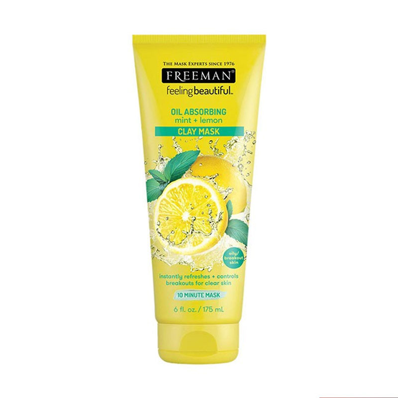 Freeman Oil Absorbing Mint + Lemon Clay Mask 175ml