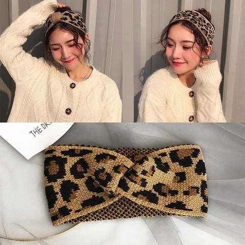 French Retro Leopard Print 2 Way Headband (301005)