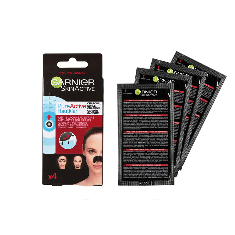 Garnier Pure Active Hautklar Anti Blackhead Strips - 4 Strips