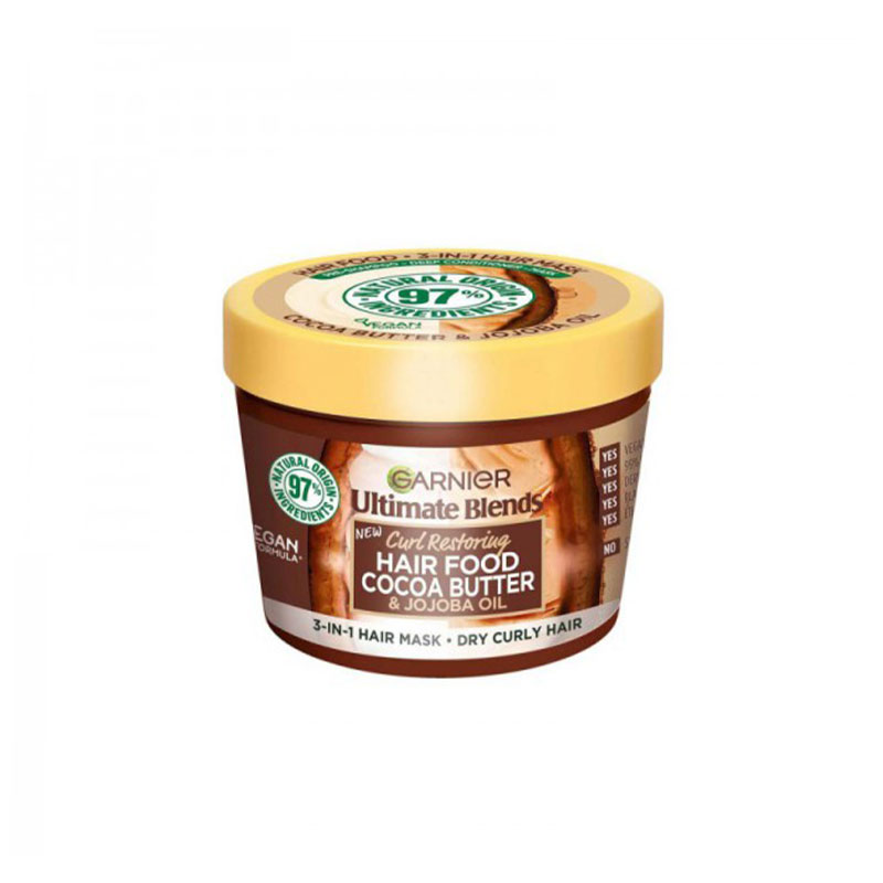 Garnier Ultimate Blends Curl Restoring Hair Food Cocoa Butter & Jojoba Oil Hair Mask 390ml