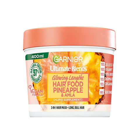 Garnier Ultimate Blends Glowing Lengths Hair Food Pineapple & Amla 3 In 1 Long Dull Hair Mask 400ml