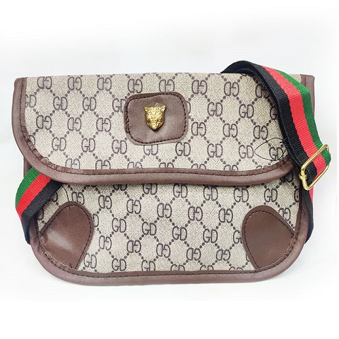 GD Lady Magnetic Buckle Shoulder Bag - Chocolate