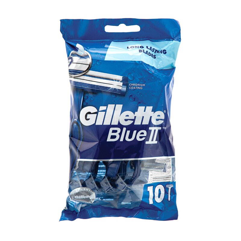 Gillette Blue II Disposable Razors Pack - 10 Razors