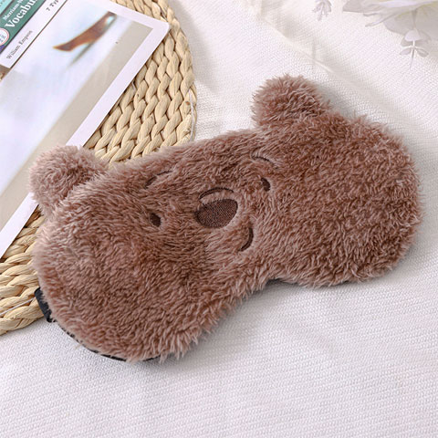 Girls Sleeping Cute Cartoon Eye Mask - Brown Cat