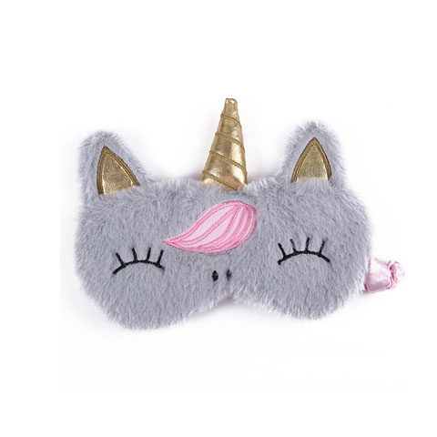 Girls Sleeping Cute Cartoon Eye Mask - Gray Golden Cat