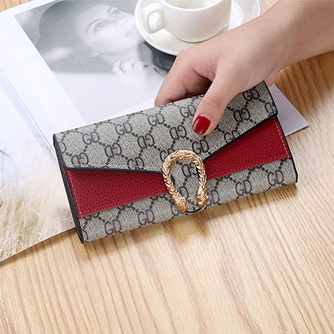 Gold Metal Multi Card Position Large Wallet