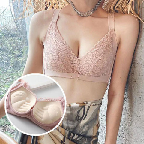 Gorgeous Net Design Push Up Bra With Bow