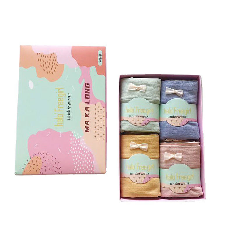 Halo'Free Girl Macaron Underwear Set - 4pcs (40kg-60kg)