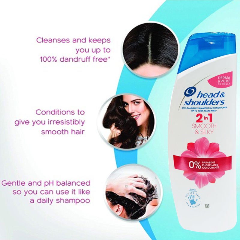 Head & Shoulders 2 In 1 Smooth & Silky Shampoo & Conditioner 450ml
