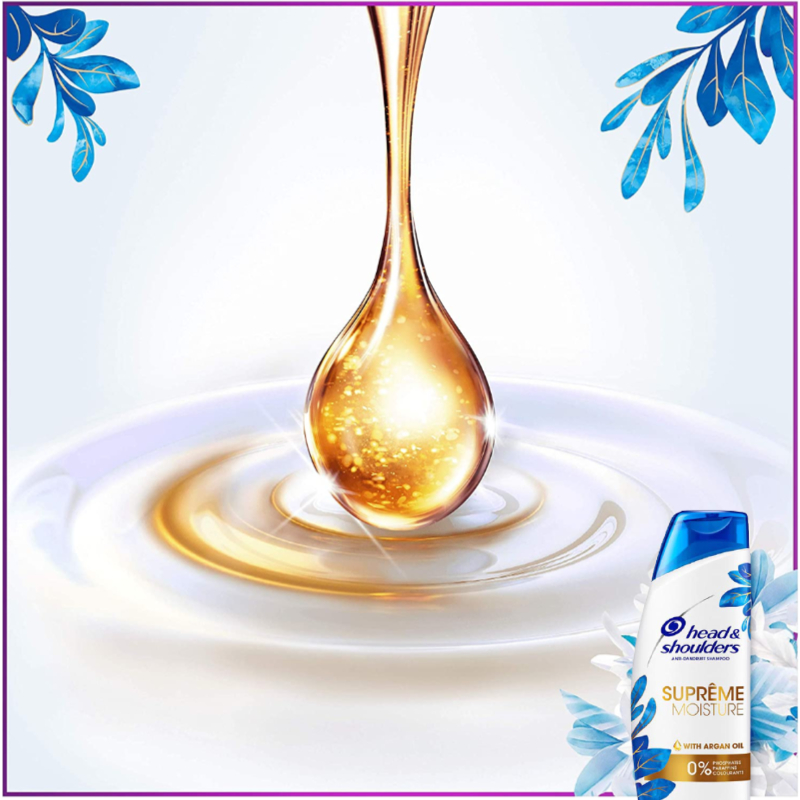 Head & Shoulders Supreme Moisture Anti - Dandruff Shampoo With Argan Oil 225ml