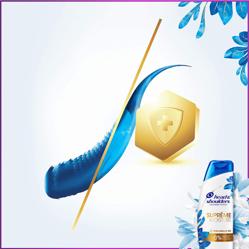 Head & Shoulders Supreme Moisture Anti - Dandruff Shampoo With Argan Oil 225ml