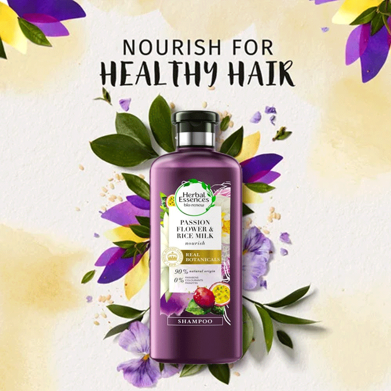 Herbal Essences bio:renew Nourish Passion Flower & Rice Milk Shampoo 400ml