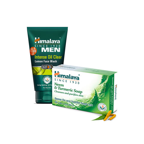 Himalaya Intense Oil Clear Lemon Menz Face Wash 100ml Get Himalaya Neem Soap 75g Free