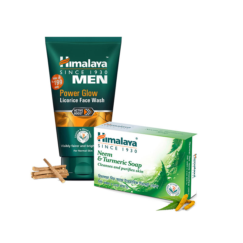 Himalaya Power Glow Licorice Menz Face Wash 100ml Get Himalaya Neem Soap 75gm Free
