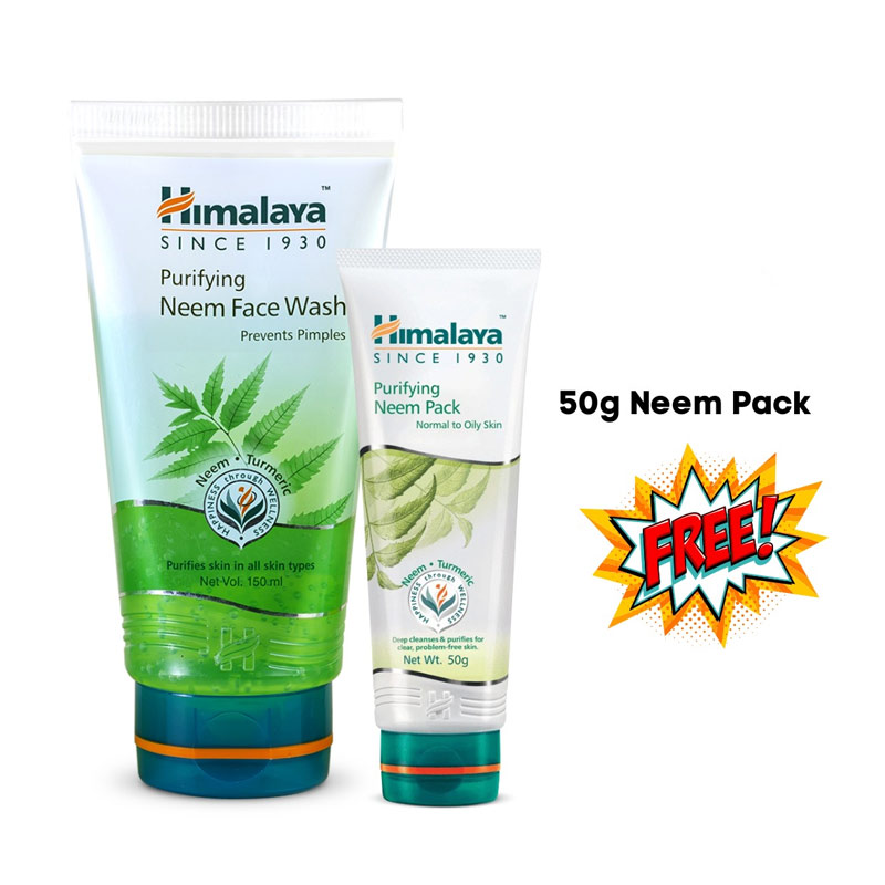 Himalaya Purifying Neem Face Wash 150ml & GET Neem Pack 50ml Free