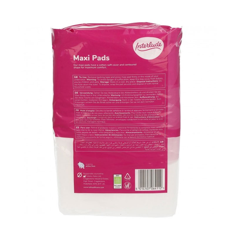 Interlude Maxi Pads Without Wings 20 Pads - Size 2