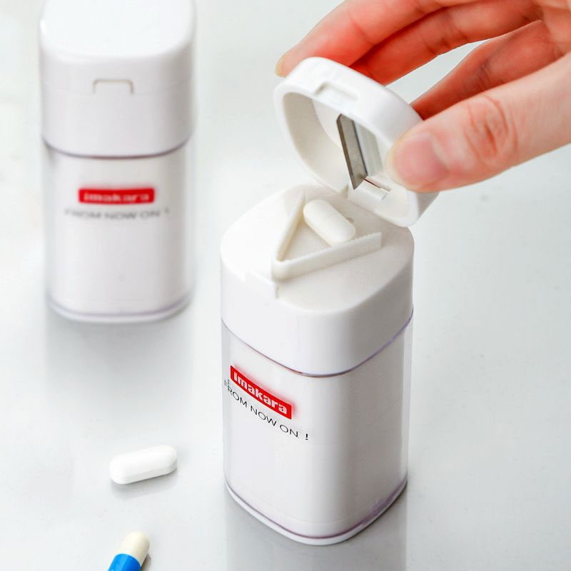 Japanese Imakara Portable Medicine Box with Pill Cutter