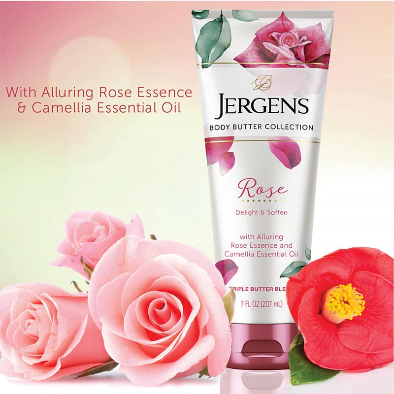 Jergens Rose Triple Butter Blend Essential Oil Body Butter 207ml