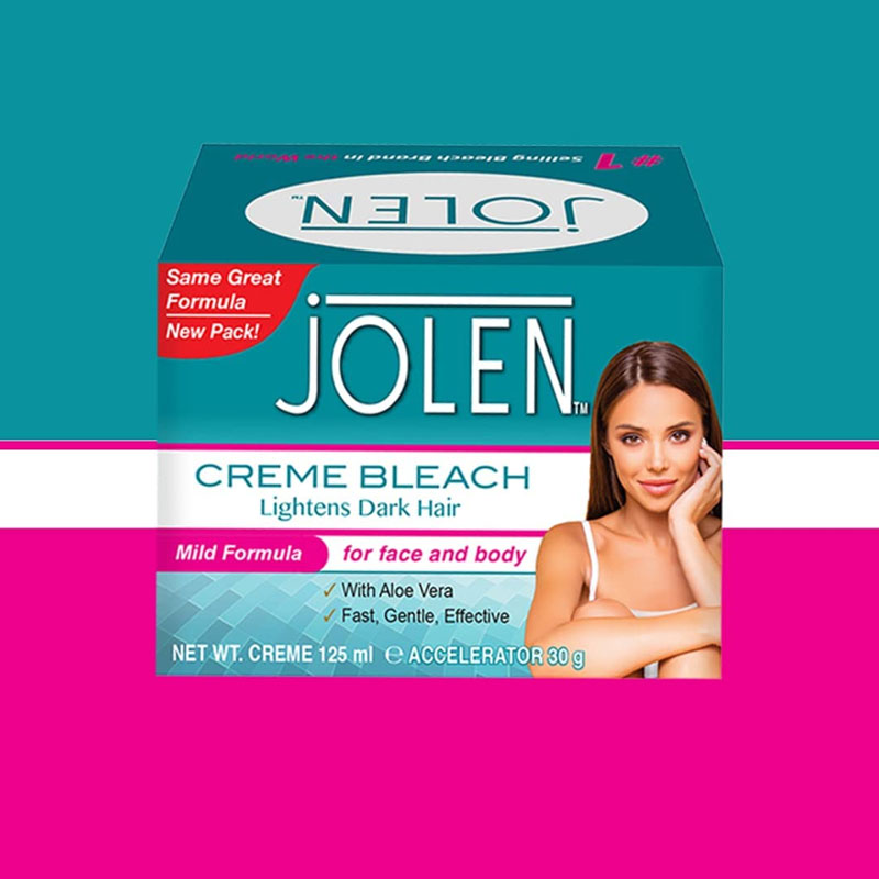 Jolen Creme Bleach Lightens Dark Hair 125ml - Mild Formula