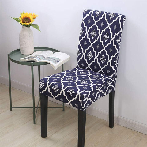 knitted Elastic Chair Cloth Cover - Blue