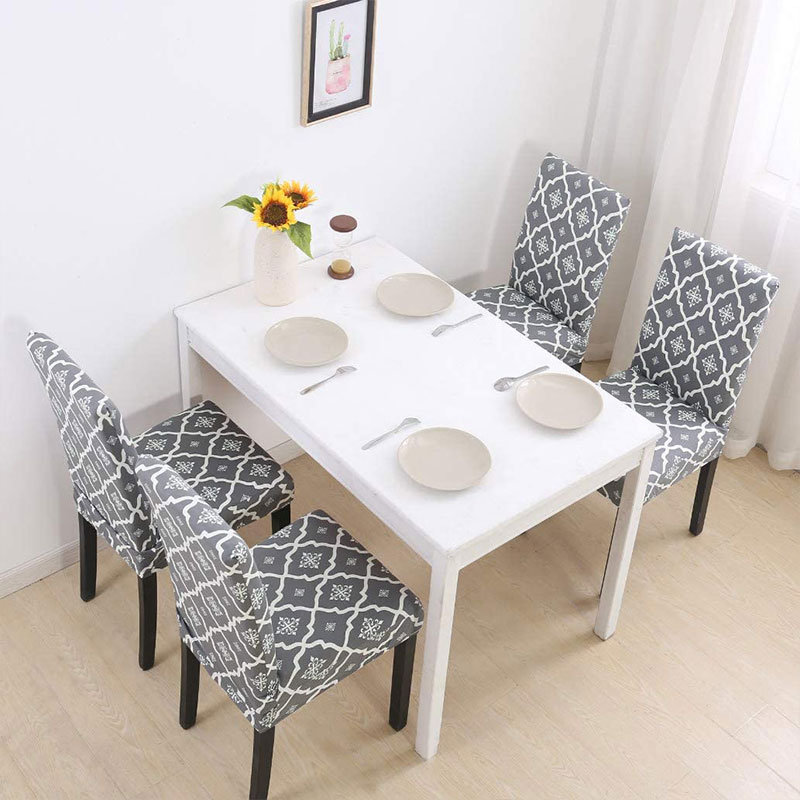 knitted Elastic Chair Cloth Cover - Gray