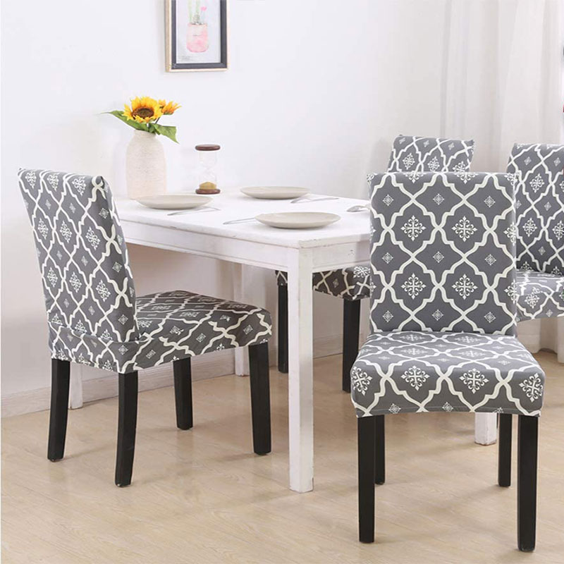 knitted Elastic Chair Cloth Cover - Gray