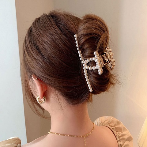 Korean Fashion Design Simple Pearl Hair Clip (301009)