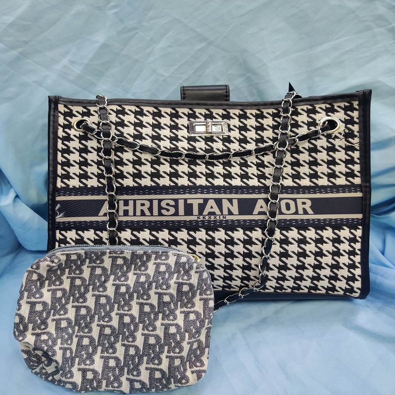 Ladies Houndstooth Large Capacity Shoulder Bag