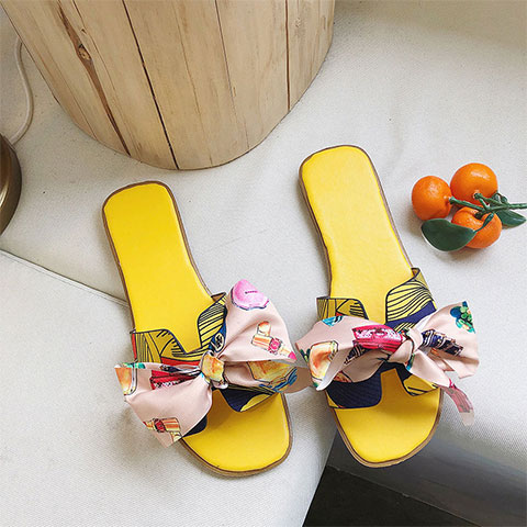 Korean Version Bow Flat Slippers