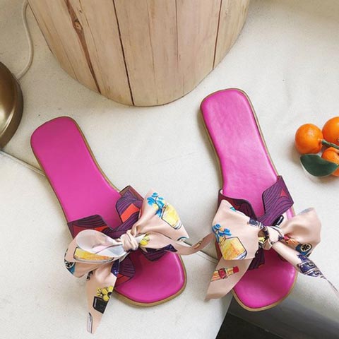 Korean Version Bow Flat Slippers
