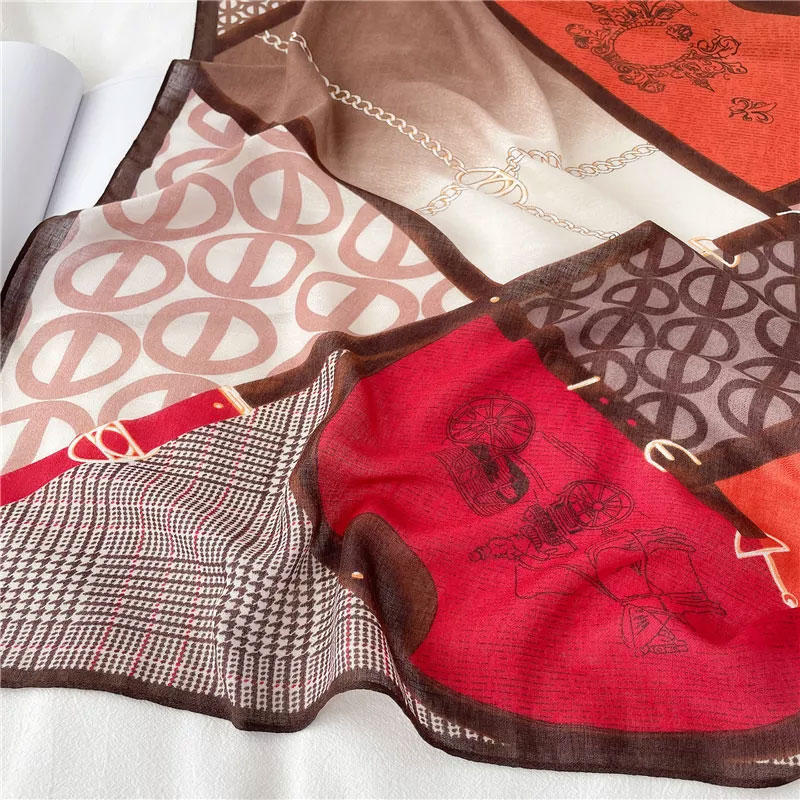 Luxury Design Winter Scarf For Women - Red & Orange