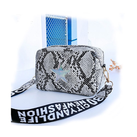 Ladies New White Snake Print One-Shoulder Diagonal Bag (301071)