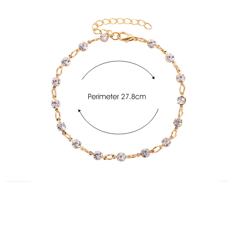 Ladies Simple Round Flashing Rhinestone Anklet (42)