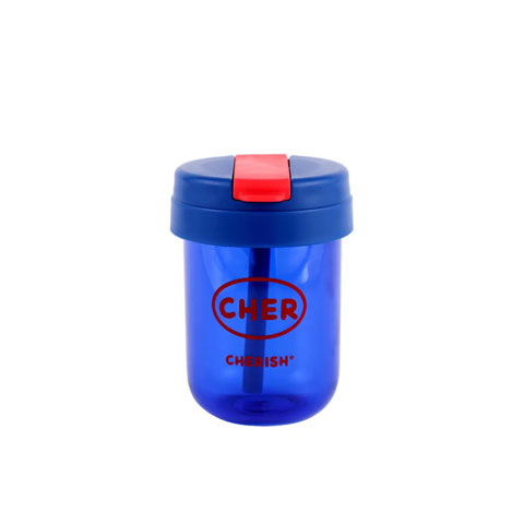 Large Capacity Anti-fade Pretty Wide Straw Cup 300ml - Blue