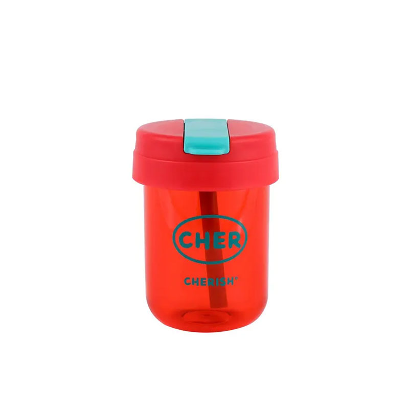 Large Capacity Anti-fade Pretty Wide Straw Cup 300ml - Red