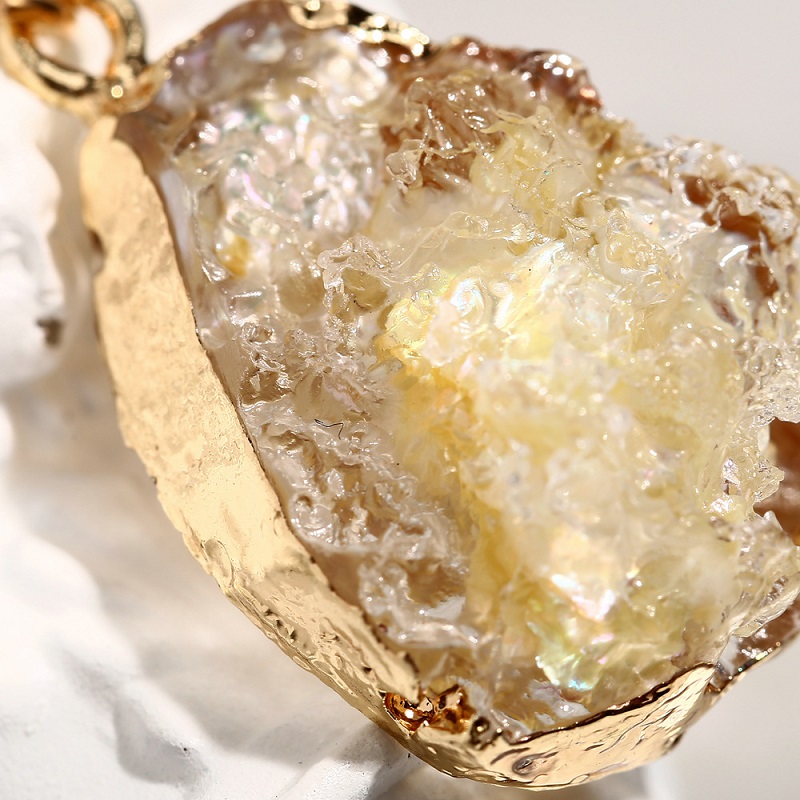 Large Quartz Druzy Stone Earrings