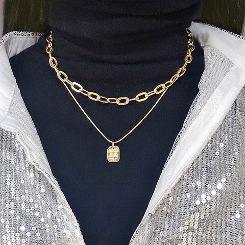 Light Luxury Double-Layer Necklace Chain (24)