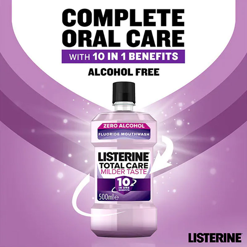 Listerine Total Care Zero Alcohol Smooth Mint Mouthwash 500ml