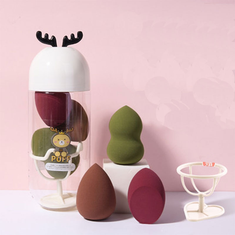 LMLTOP 3pcs Different Shape Makeup Puff Bottle - Brown