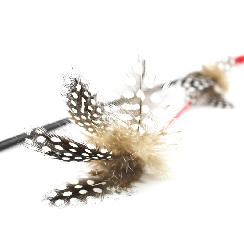 Long Rod Sling Feather Fishing Rope Funny Cat Stick - Black (20205)