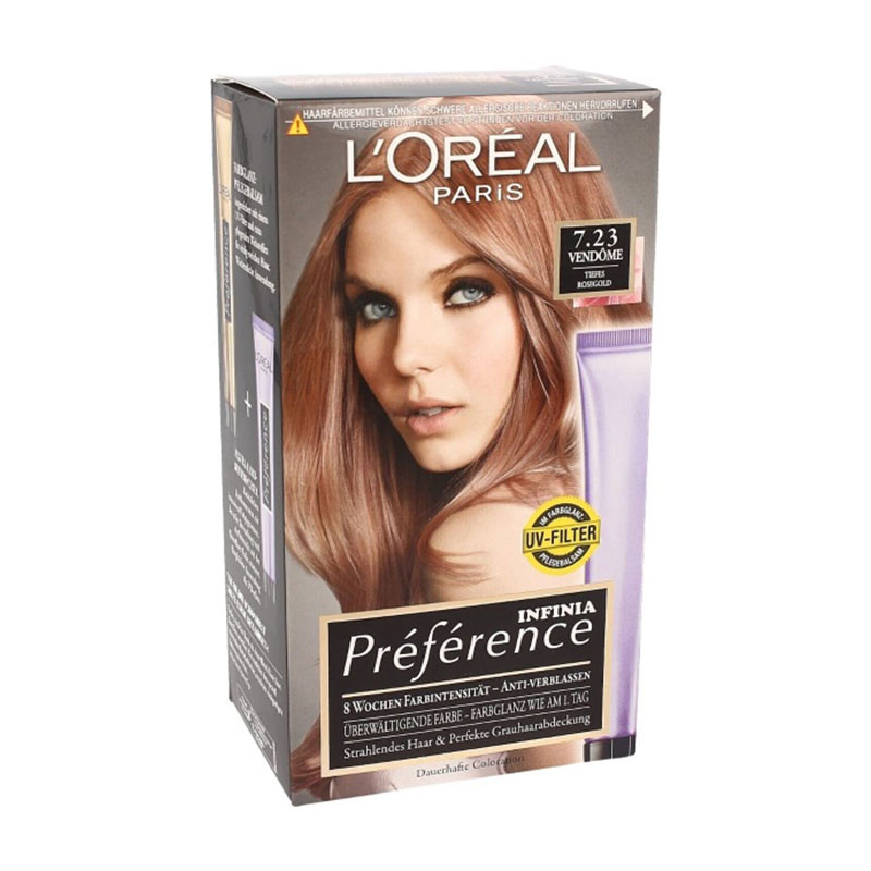 L'oreal Infinia Preference New Rose Gold Reflects Colour Extender Permanent Hair Colour - 7.23 Rose Gold