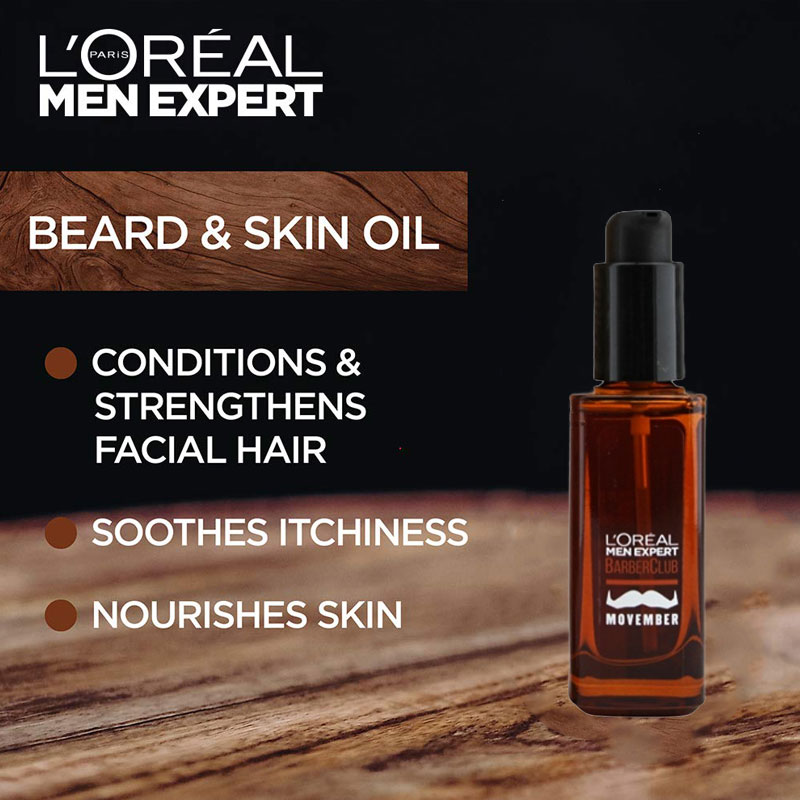 L'oreal Men Expert Barber Club Limited Edition Movember Beard & Skin Oil 30ml