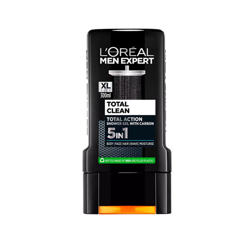 L'Oreal Men Expert Total Clean 5 In 1 Carbon Shower Gel 300ml