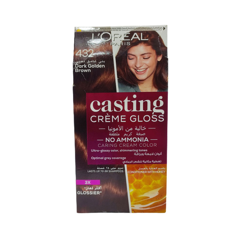 L'Oreal Paris Casting Creme Gloss No Ammonia Color - 432 Dark Golden Brown || The MallBD L'Oreal Paris Casting Creme Gloss No Ammonia Color - 432 Dark Golden Brown || The MallBD