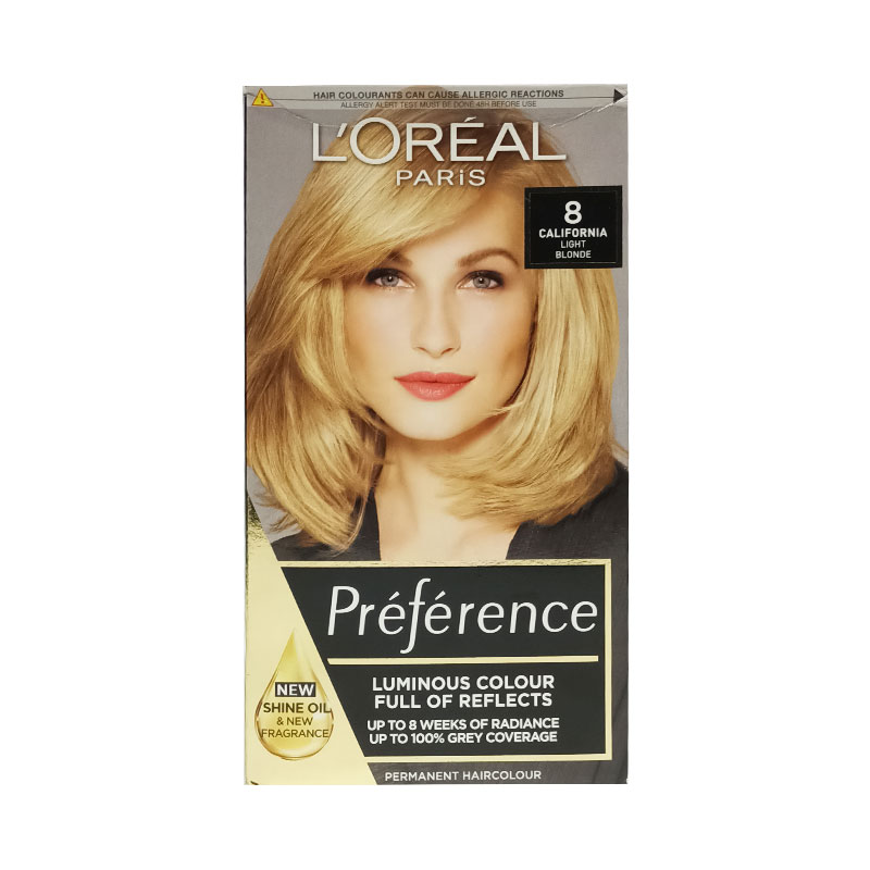 L'oreal Paris Preference Luminous Color Full Of Reflects Permanent Hair Colour - 8 California Light Blonde