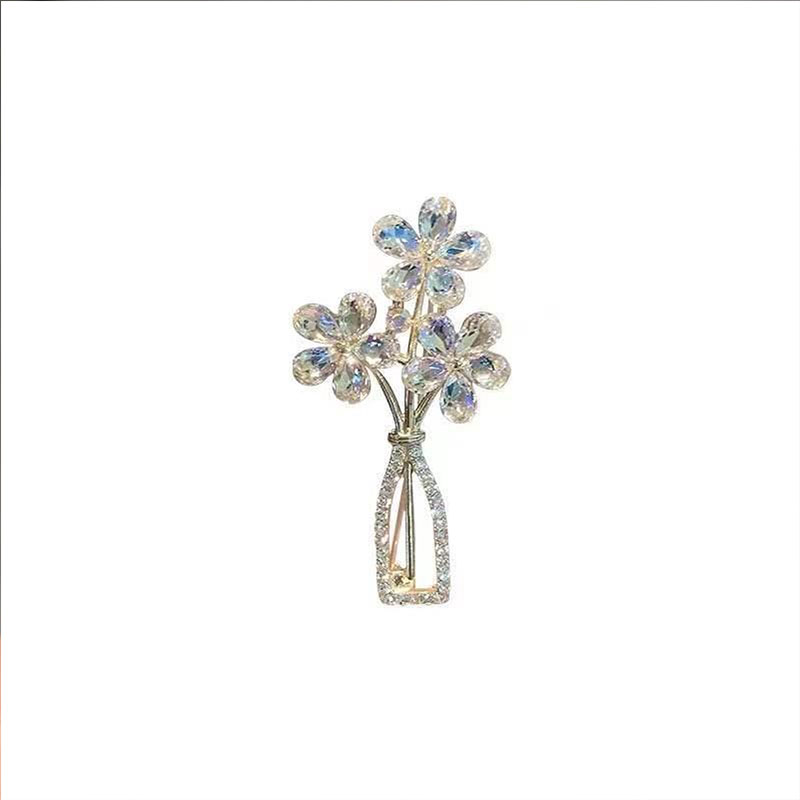 Luxury Design Brooch Pin For Women - Flower Vase